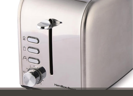 Hamilton Beach Rise 2 Slice Toaster 850W, HB1718B2 – Brushed & Polished, Stainless