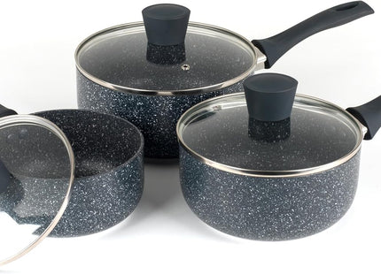 Russell Hobbs Nightfall Stone 3-Piece Saucepan Set – 16/18/20cm