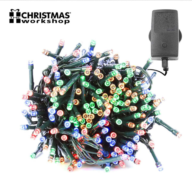 The Christmas Workshop 200 Multi-Coloured LED Christmas Lights – 13.9m Chaser Lights