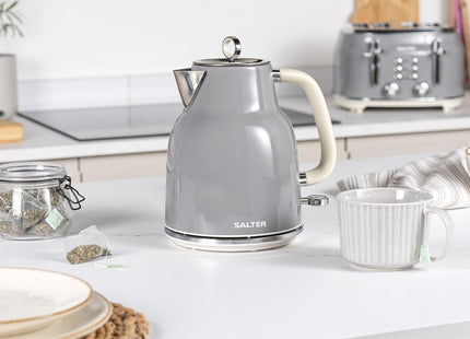Salter Retro 1.7L Kettle – Grey, 3KW Rapid Boil, Vintage Design
