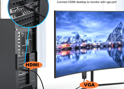3M HDMI to VGA Cable 1080P 60Hz Gold-Plated Male to Male Converter