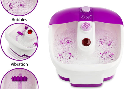 Sensio Spa Heated Foot Spa Massager with Bubbles, Red Light Therapy & Massage Rollers
