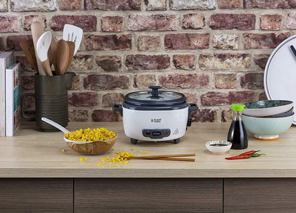 Russell Hobbs 6 Portion Rice Cooker – 0.8L, Steamer Basket, 300W