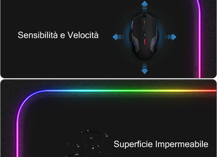 LeadsaiL RGB Gaming Mouse Mat XXL LED Extended Mouse Pad 80 x 30cm