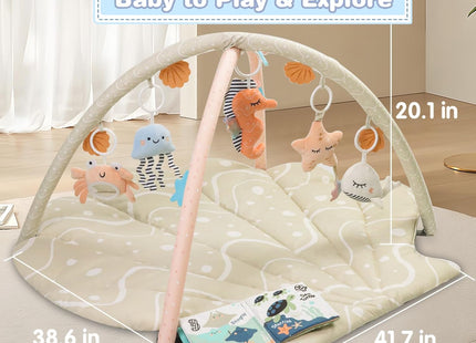 Suihuooo Baby Play Mat Ocean Shell Theme – Sensory Activity Gym for Infants