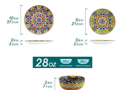 vancasso SIMI 11 Piece Dinnerware Set – Bohemian Porcelain Plates & Bowls