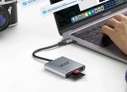 Acer USB-C UHS-II SD Card Reader with 100W PD Charging Port - 4.0