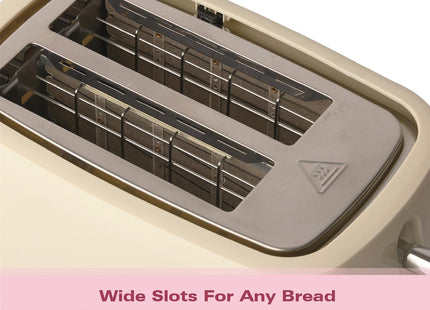 Hamilton Beach Miami 2 Slice Toaster 800W Wide Slots, Sand Beige - HB1420S