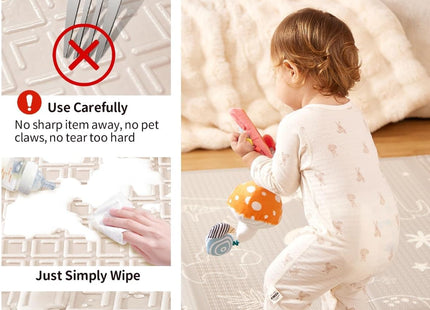 Joypony Foldable Baby Play Mat 50x50 Inches Waterproof Anti-Slip Baby Floor Mat