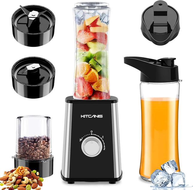 Kitcanis 800W 3-in-1 Smoothie Blender – Portable Mixer with Speeds & Grinder