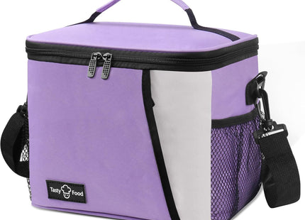 Insulated Lunch Bag 8.7L Leakproof Cooler Bag with Adjustable Shoulder – Purple
