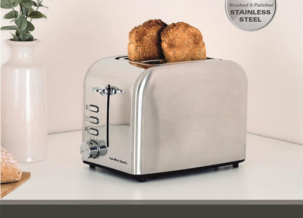 Hamilton Beach Rise 2 Slice Toaster 850W, HB1718B2 – Brushed & Polished, Stainless