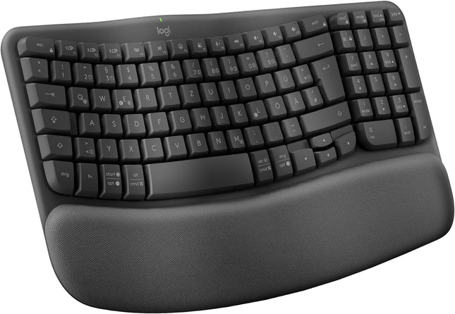 Logitech Wave Keys Wireless Ergonomic Keyboard DEU QWERTZ – Graphite - USED