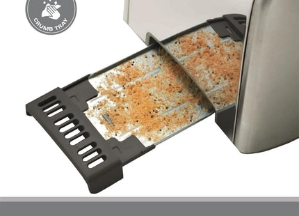 Hamilton Beach Rise 2 Slice Toaster 850W, HB1718B2 – Brushed & Polished, Stainless