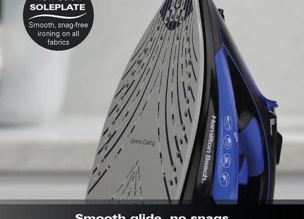 Hamilton Beach SteamMax Pro 3000W Steam Iron, HB608BB – Black & Blue