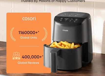 COSORI 2L Compact Smart Air Fryer 900W – Digital Touch Control, Matt Black