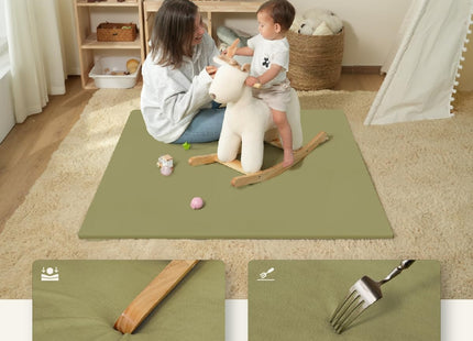 Joypony Waterproof Baby Play Mat – 120 x 120cm Thick Foam Floor Mat, Retro Green