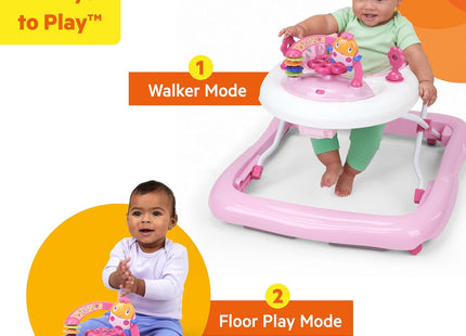 Bright Starts JuneBerry Walk-A-Bout Baby Walker – Adjustable Height, Lights & Sounds, 6 Months+