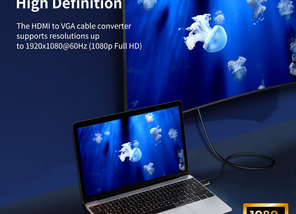 Herfair 1M HDMI to VGA Cable 1080P 60Hz Active Converter HFR112