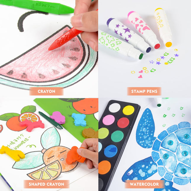 Kiddycolor Deluxe 158-Piece Kids Art Set – with Crayons, Markers, Paints & Stickers