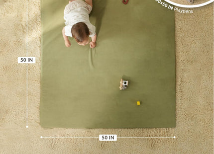 Joypony Waterproof Baby Play Mat – 120 x 120cm Thick Foam Floor Mat, Retro Green