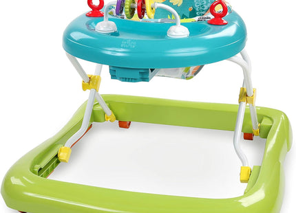 Bright Starts Giggling Safari Baby Walker – 3 Adjustable Heights, Safety Brakes & Easy-Fold Frame, 6 Months+