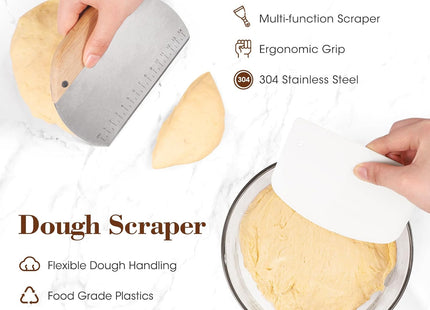 DOQAUS Banneton Bread Proofing Basket Set – 10-Piece Silicone Sourdough Kit