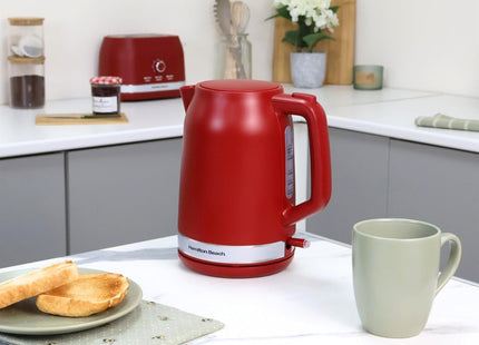 Hamilton Beach Ella 1.7L Electric Kettle, Auto Shut Off, Matte Red - HBK3045MR