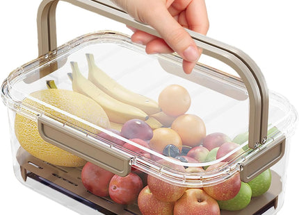 Fridge Food Storage Container with Filter & Handle – Light Coffee