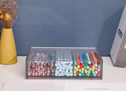YAKALIKA Clear Desk Organiser Drawer with Adjustable Compartments PH370