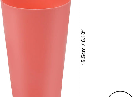 BELLE VOUS 24 Pack Reusable Plastic Cups – 600ml Colourful Party Tumblers