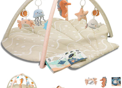 Suihuooo Baby Play Mat Ocean Shell Theme – Sensory Activity Gym for Infants