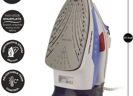 Hamilton Beach SteamMax Pro 3000W Steam Iron, HB608WB – White & Blue