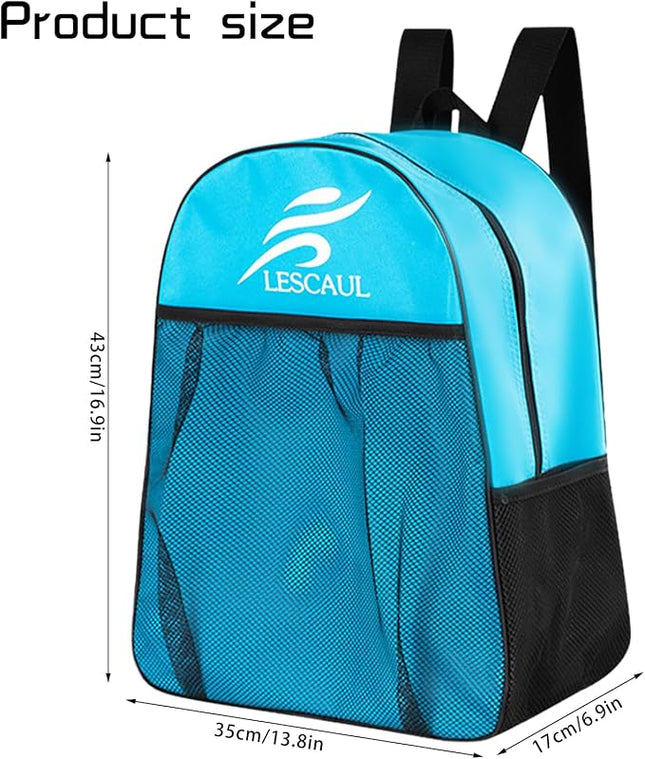 PORUPAEL Roller Skate Backpack – Ice Skate & Ski Boot Storage Bag with Adjustable Straps