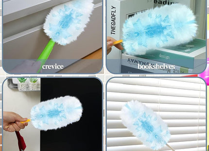 10 Pack Blue Flash Dust Magnet Duster Refills with Extender Handle
