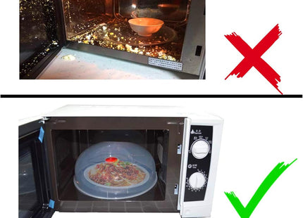 PlasticForte 29cm Microwave Plate Cover – Clear Food Splash Guard