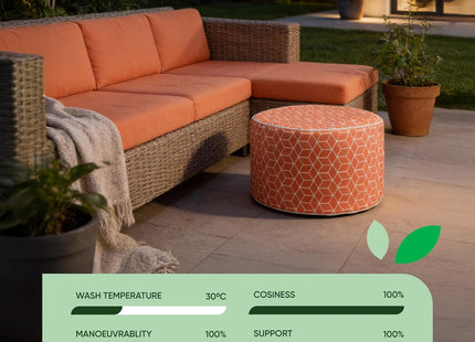 Gardenwize Inflatable Cube Ottoman Chair – Terracotta Portable Garden & Camping Seat