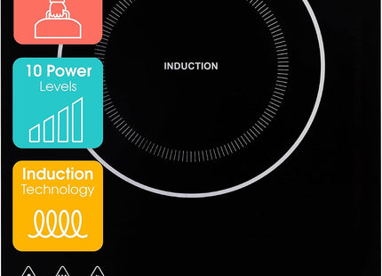Abode AINDH1002 2000W Portable Induction Hob with Touch Control – Black
