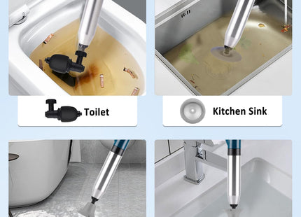 YUCHENGTECH High Pressure Toilet Unblocker Plunger Kit with 4 Heads