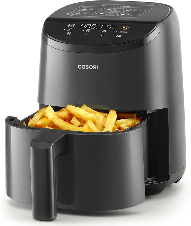 COSORI 2L Compact Smart Air Fryer 900W – Digital Touch Control, Matt Black