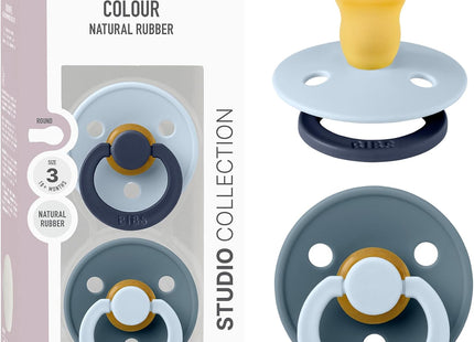 BIBS Colour Studio Soother 2 Pack Size 3 – Natural Latex Dummy 18+ Months