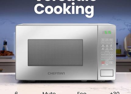 Chefman 20L 800W Microwave Oven with Mirror Finish – Digital Controls