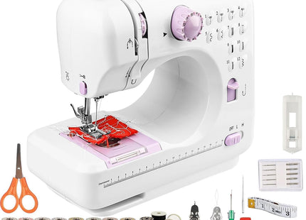 Astrowinter Mini Sewing Machine 12 Stitch Patterns & Extension Table – White