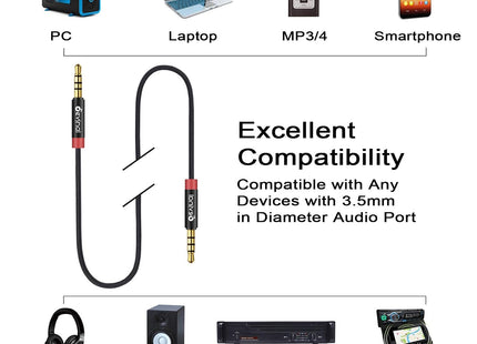 Devinal 2 Pack 1M 3.5mm TRRS Aux Cables 4-Pole Nylon Braided Audio Cord