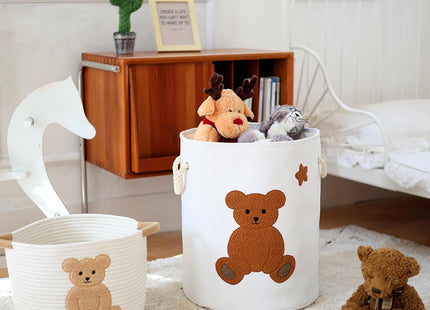 INough XL Laundry Basket 58L Bear Design – Foldable Clothes Hamper Storage