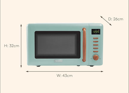 Haden Dorchester 20L Digital Microwave 800W 5 Power Levels – Sage Green