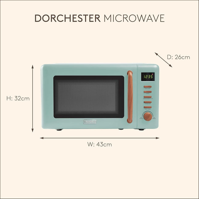 Haden Dorchester 20L Digital Microwave 800W 5 Power Levels – Sage Green