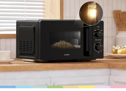 COMFEE' 20L Compact Solo Microwave 700W with Inverter & 5 Power Levels – Black