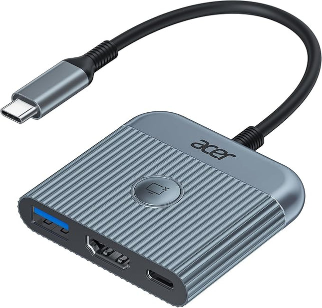 Acer USB C to HDMI Adapter 4K@60Hz with 100W PD Charging & USB 3.0