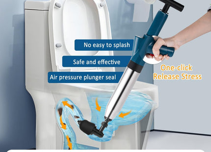 YUCHENGTECH High Pressure Toilet Unblocker Plunger Kit with 4 Heads